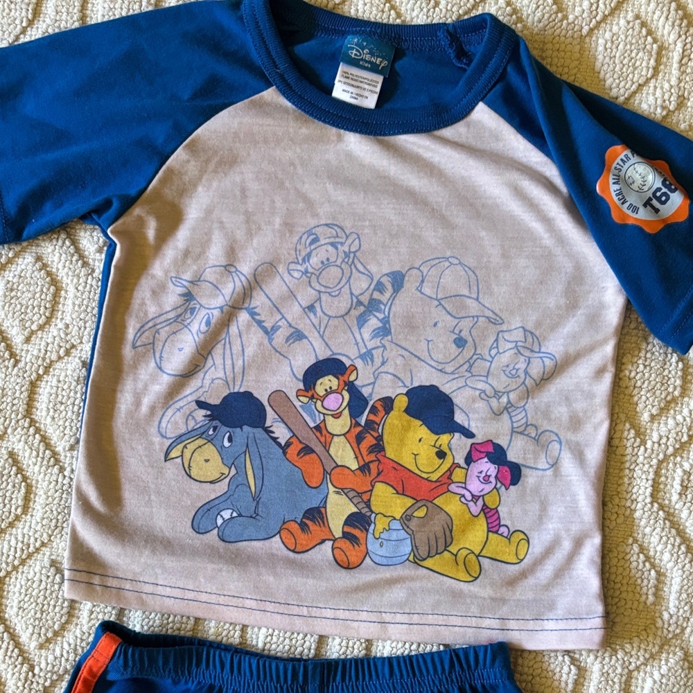 Pajamas Winnie the Pooh Baseball toddler boys new size 2T polyester Disney kids